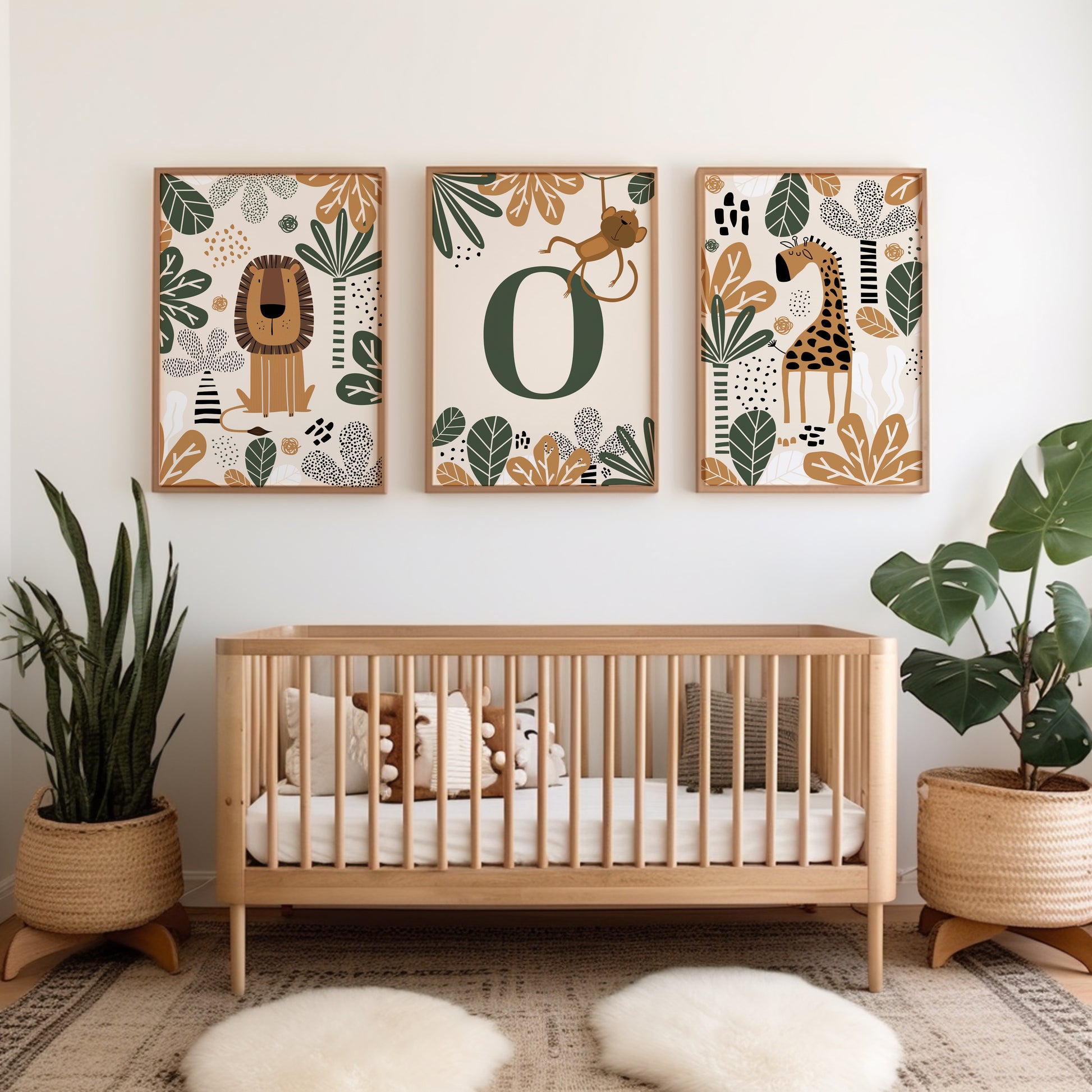 Boys room personalised safari prints
