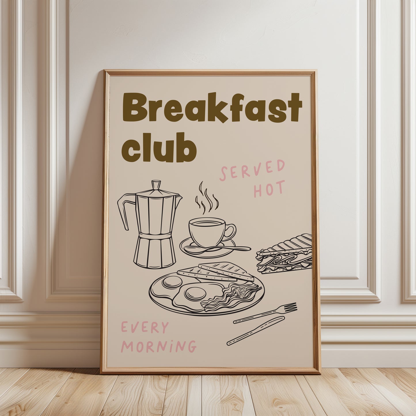 Neutral kitchen print, breakfast club poster