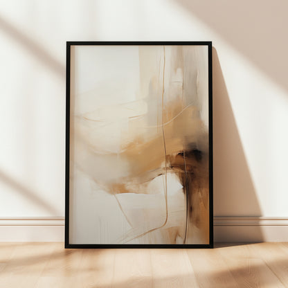 Brown & Beige Abstract Wall Art Print