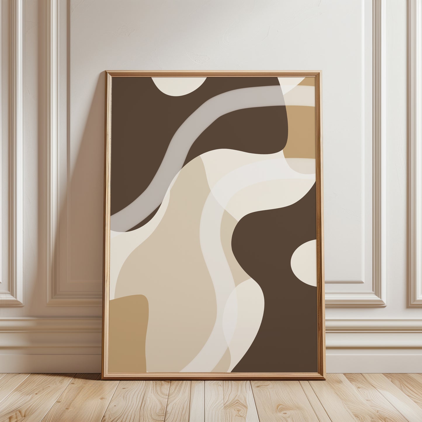 Set of 3 Brown Abstract Wall Art Prints