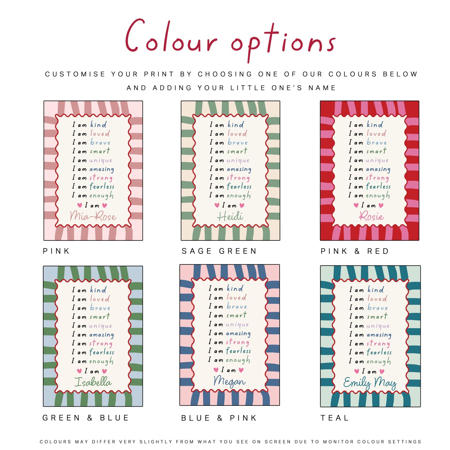 Kids Affirmation Personalised Print