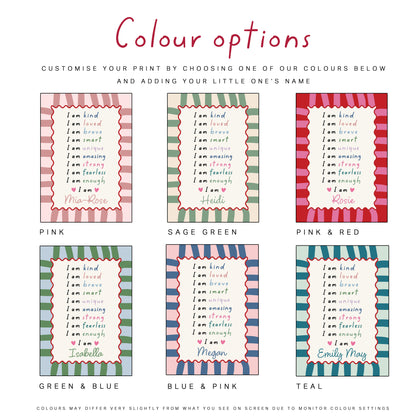 Kids Affirmation Personalised Print