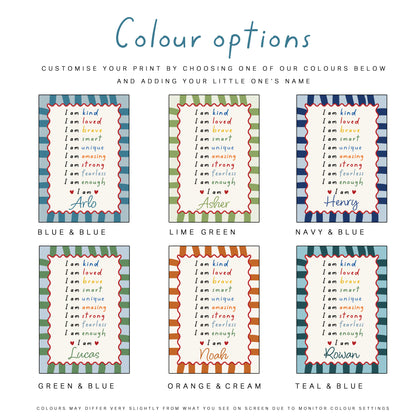 Boys Affirmation Personalised Print