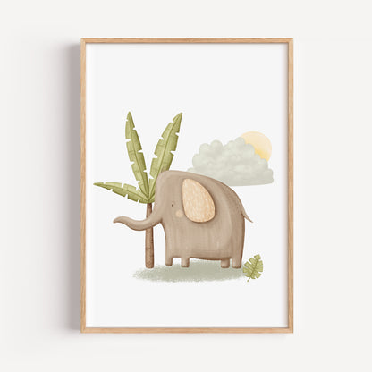 cute nursery elephant print