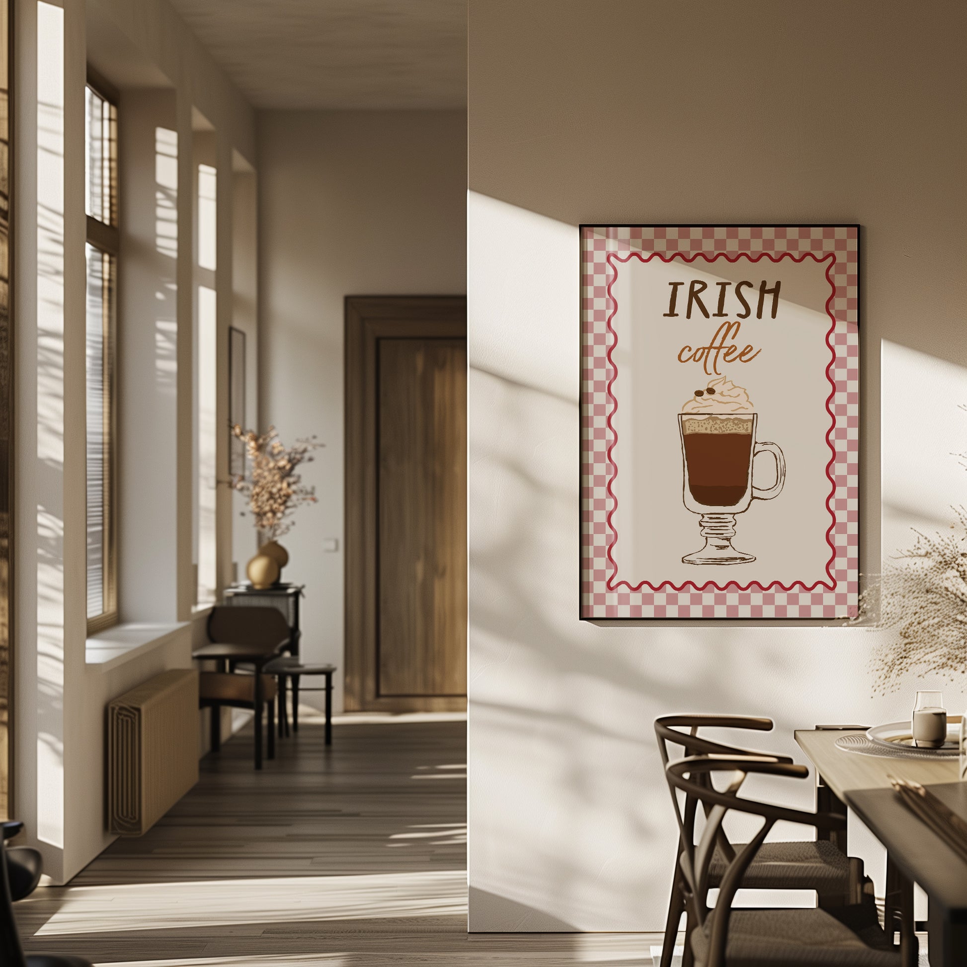 Dining room print with coffee