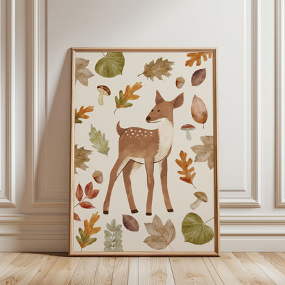 Fall nursery decor, woodland deer