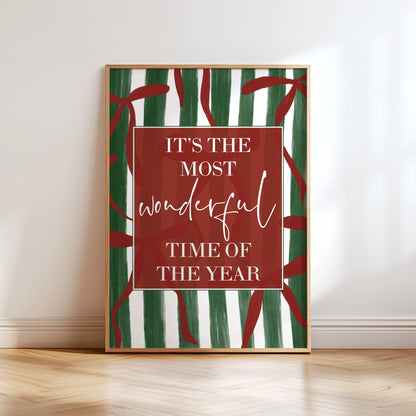 Red & Green Christmas Wall Art Print