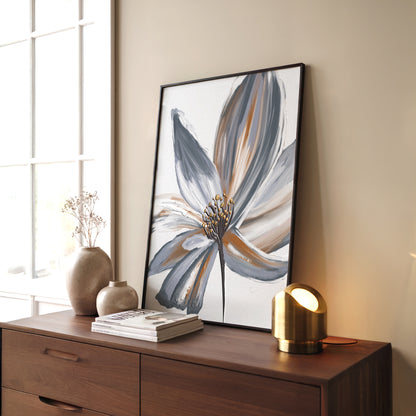 Floral Print, Grey Botanical Wall Art