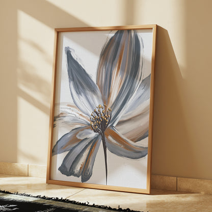 Floral Print, Grey Botanical Wall Art