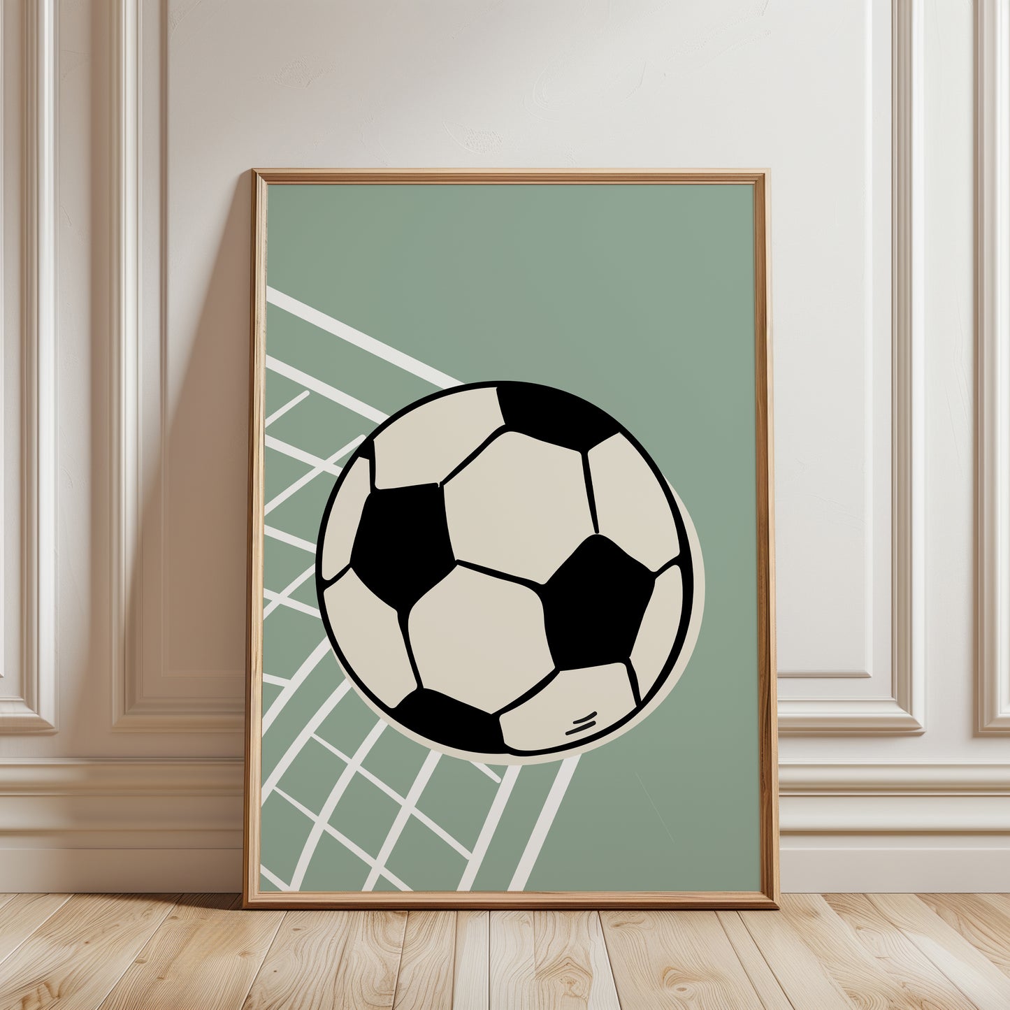 Set of 3 Sage Green Football Prints