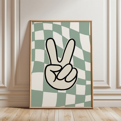 Set of 3 Sage Green Football Prints