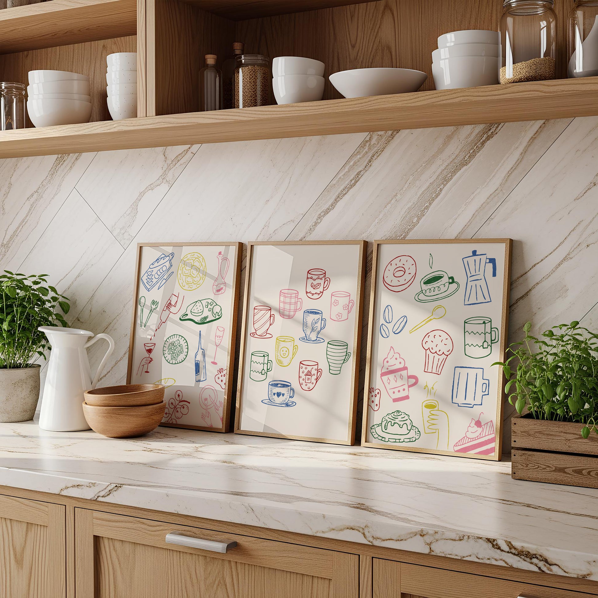 funky kitchen wall art prints