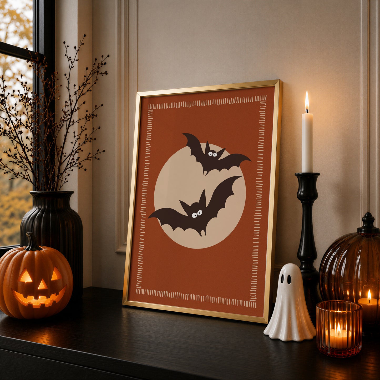 Halloween Wall Art Print, Bats