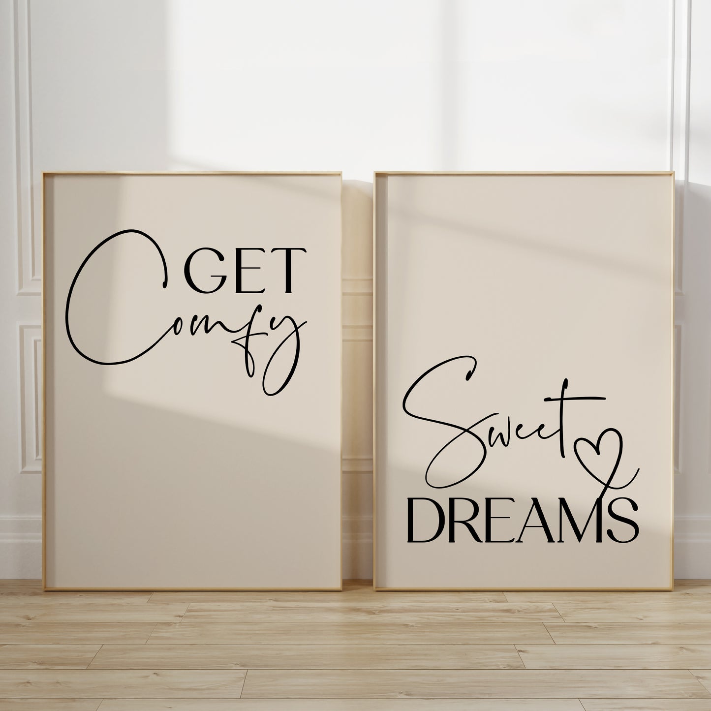 Set of 2 Bedroom Prints, Beige