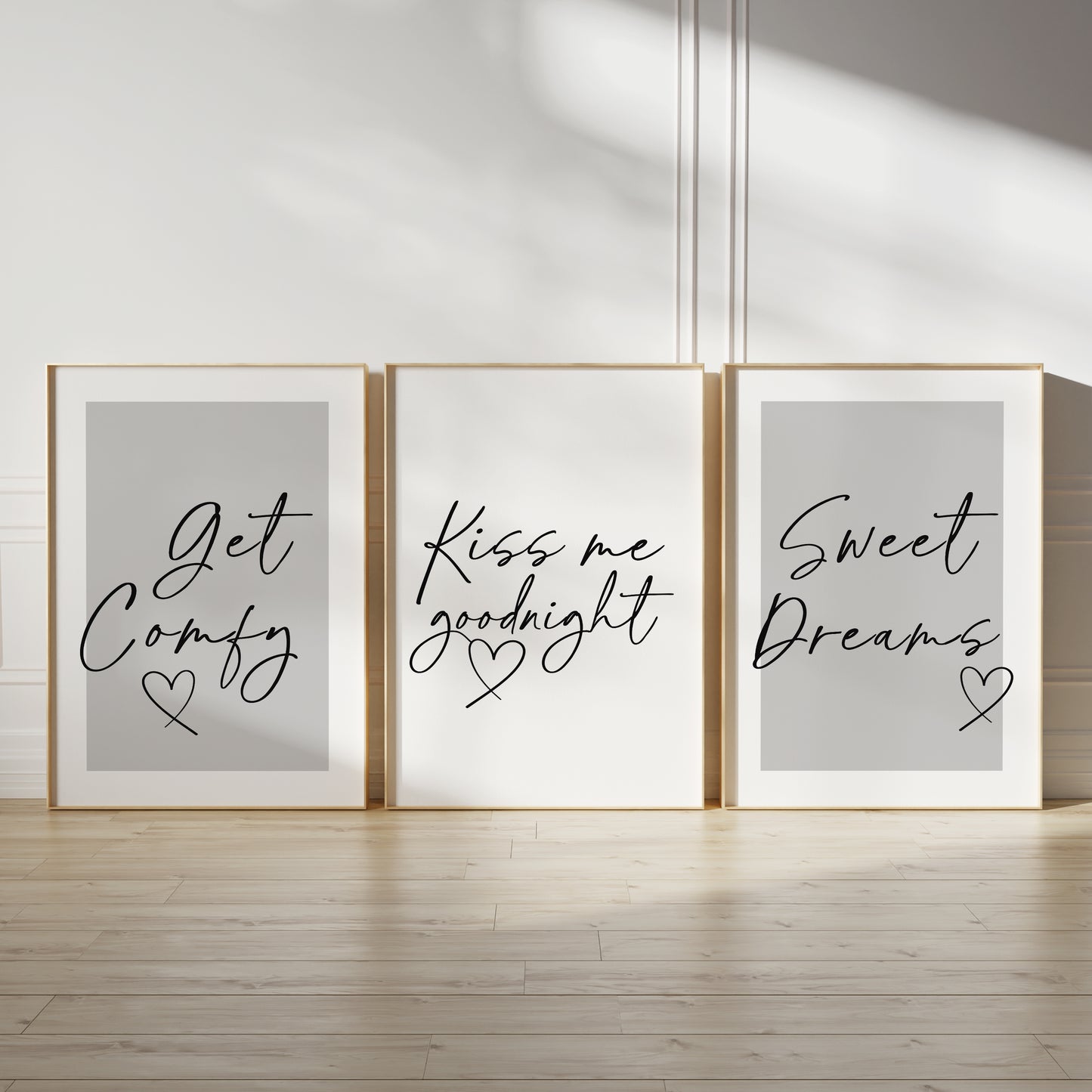 Get comfy grey bedroom prints