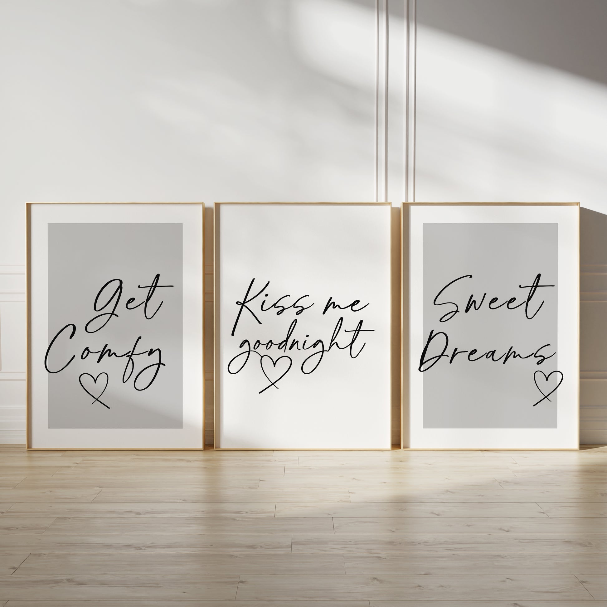 Get comfy grey bedroom prints