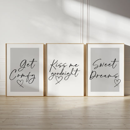 Get comfy grey bedroom prints