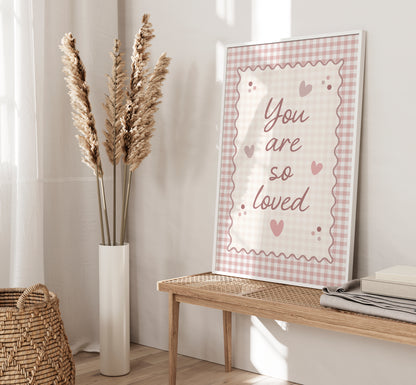 Gingham girls room print