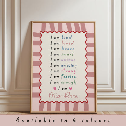 Kids Affirmation Personalised Print