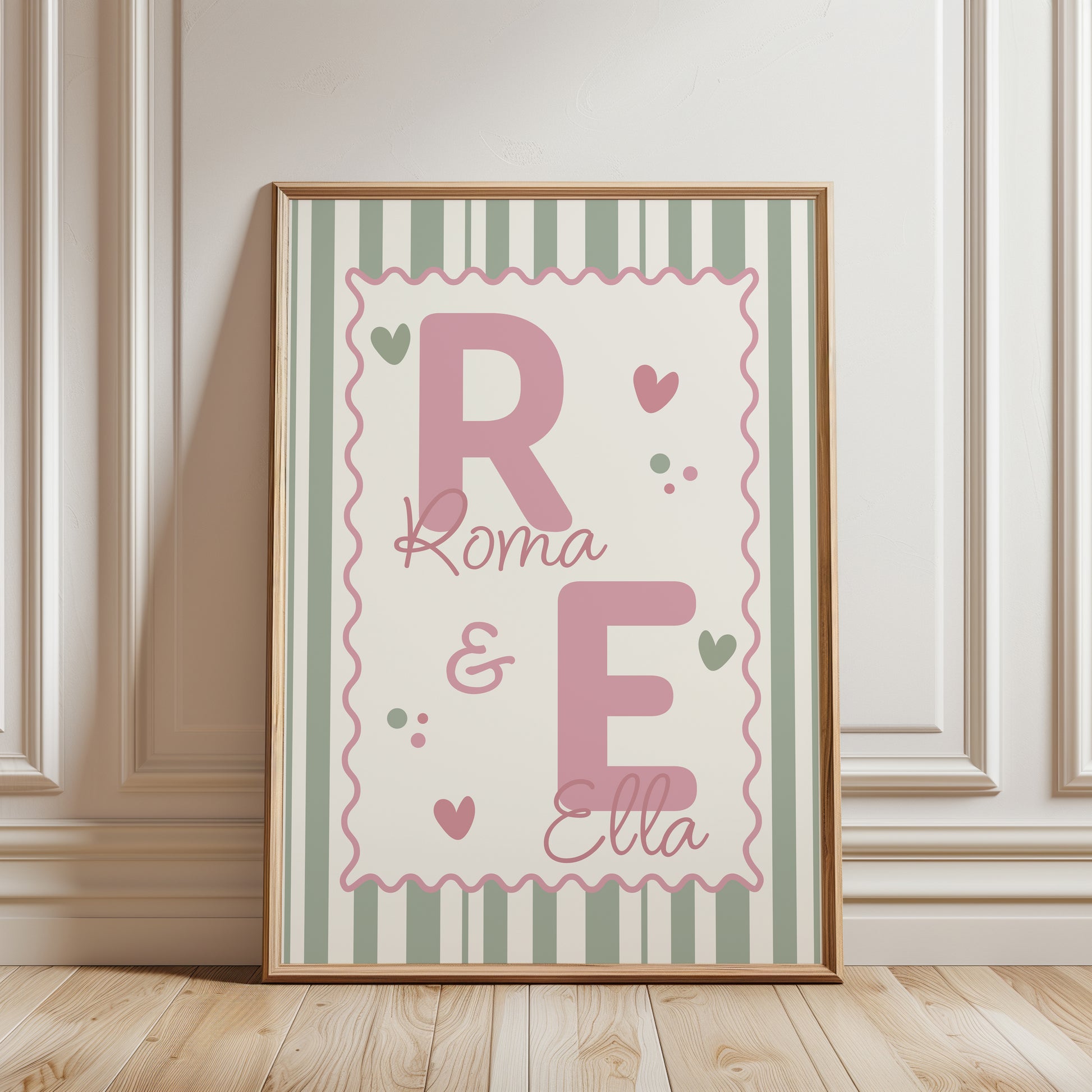 Sisters personalised wall art print