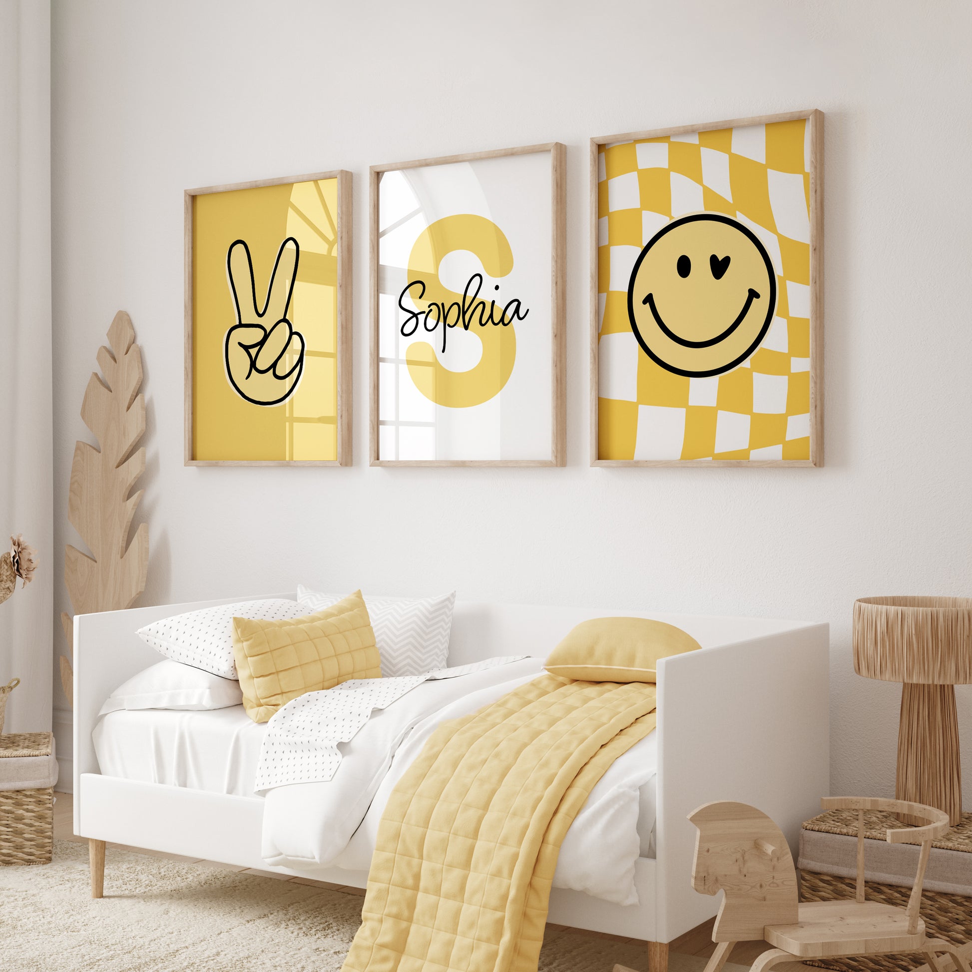 Girls yellow wall art
