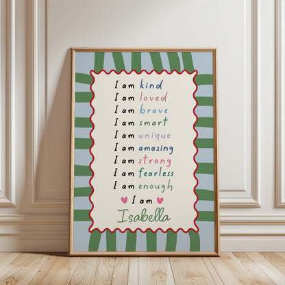 Kids Affirmation Personalised Print