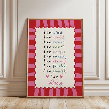 Kids Affirmation Personalised Print