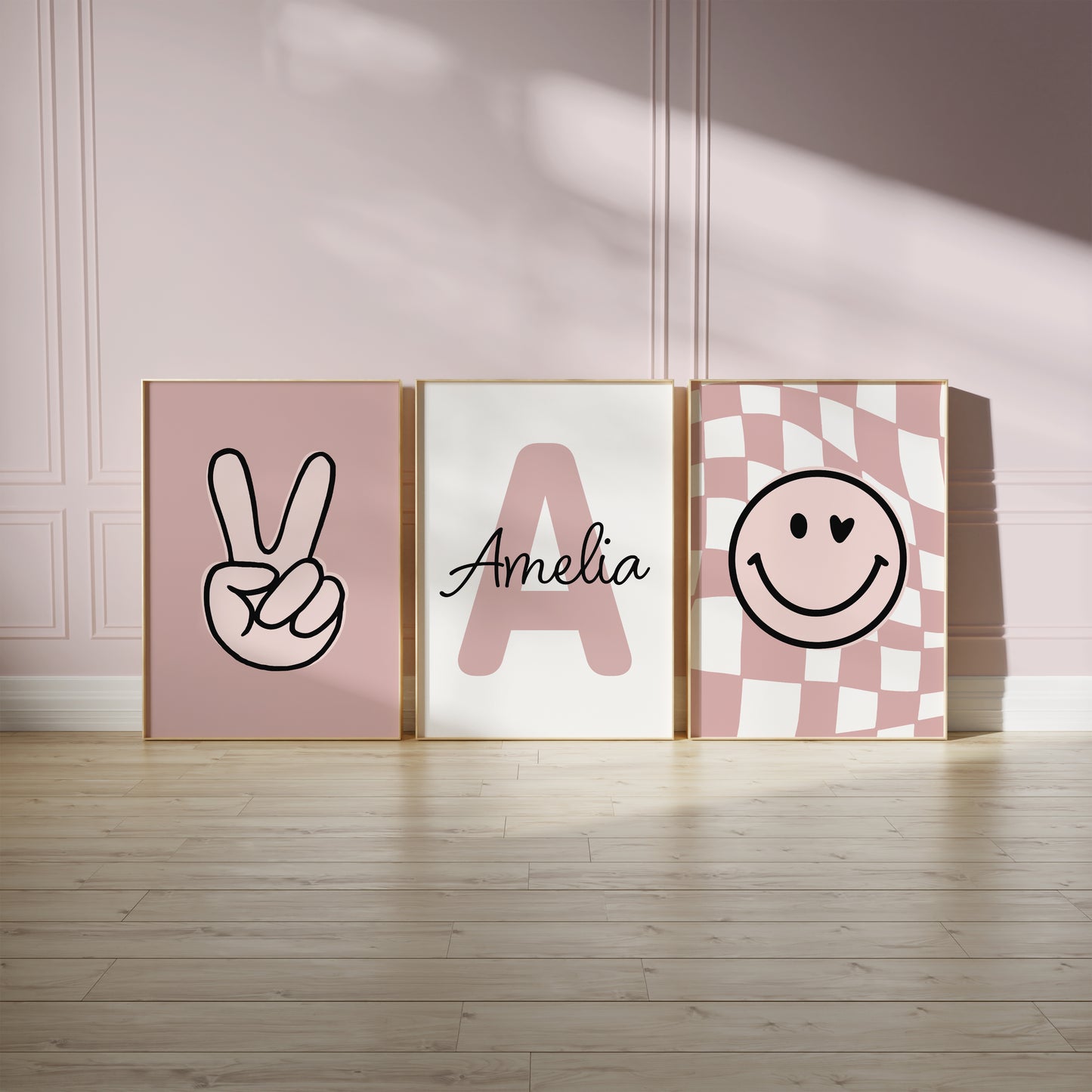 Set of 3 Girls pink bedroom prints