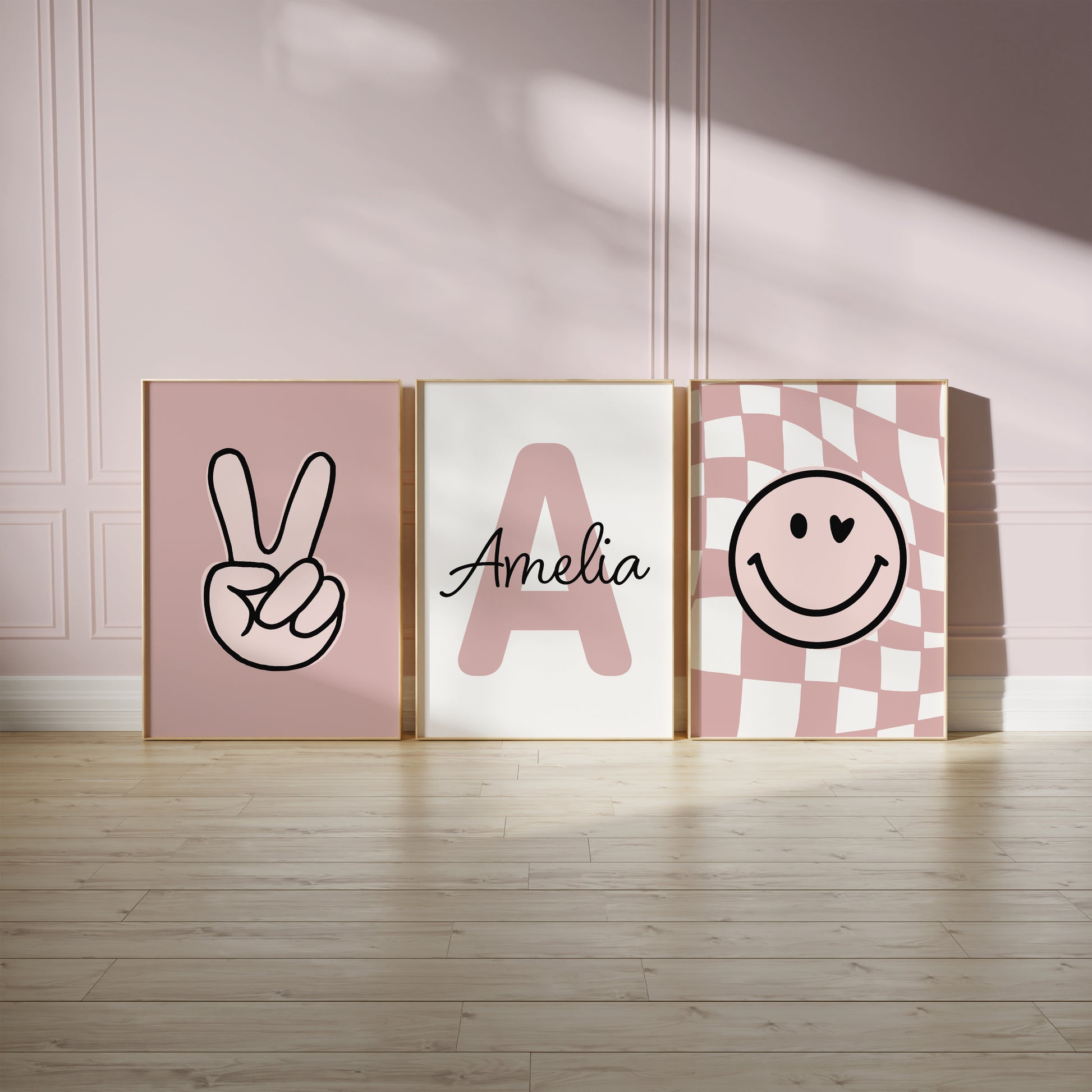 Set of 3 Girls pink bedroom prints
