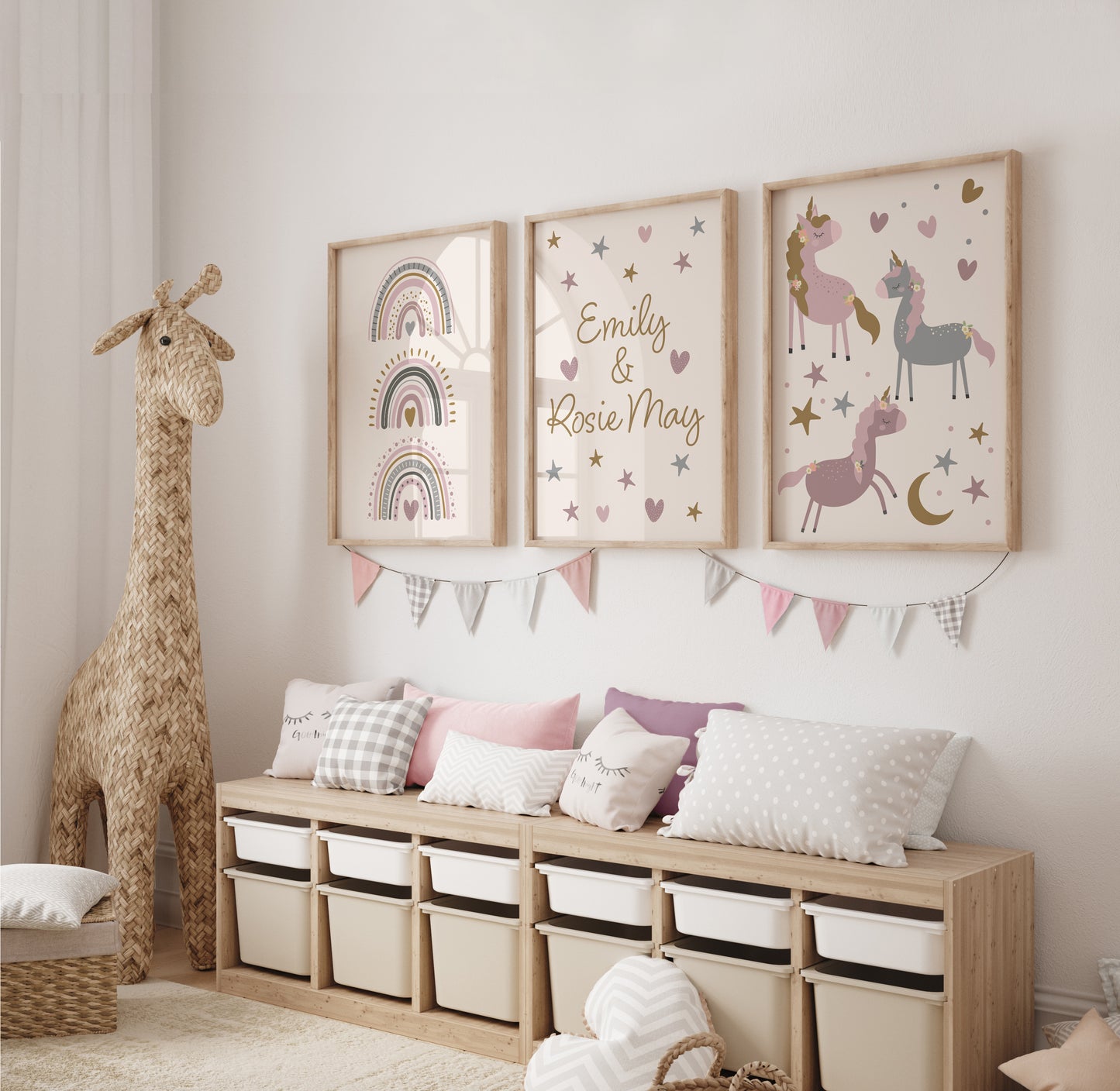 girls cute unicorn print set