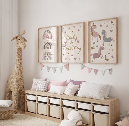 girls cute unicorn print set
