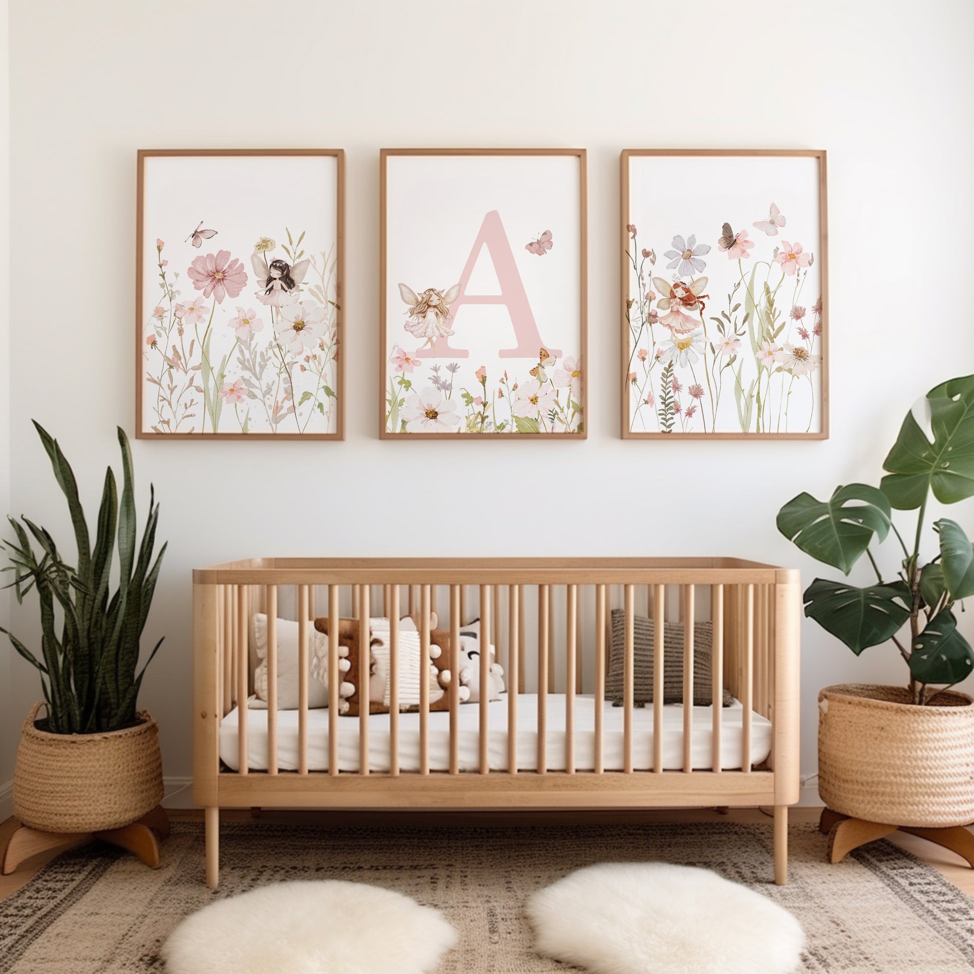 Girls fairy prints, pretty nursery wall art