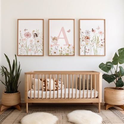 Girls fairy prints, pretty nursery wall art