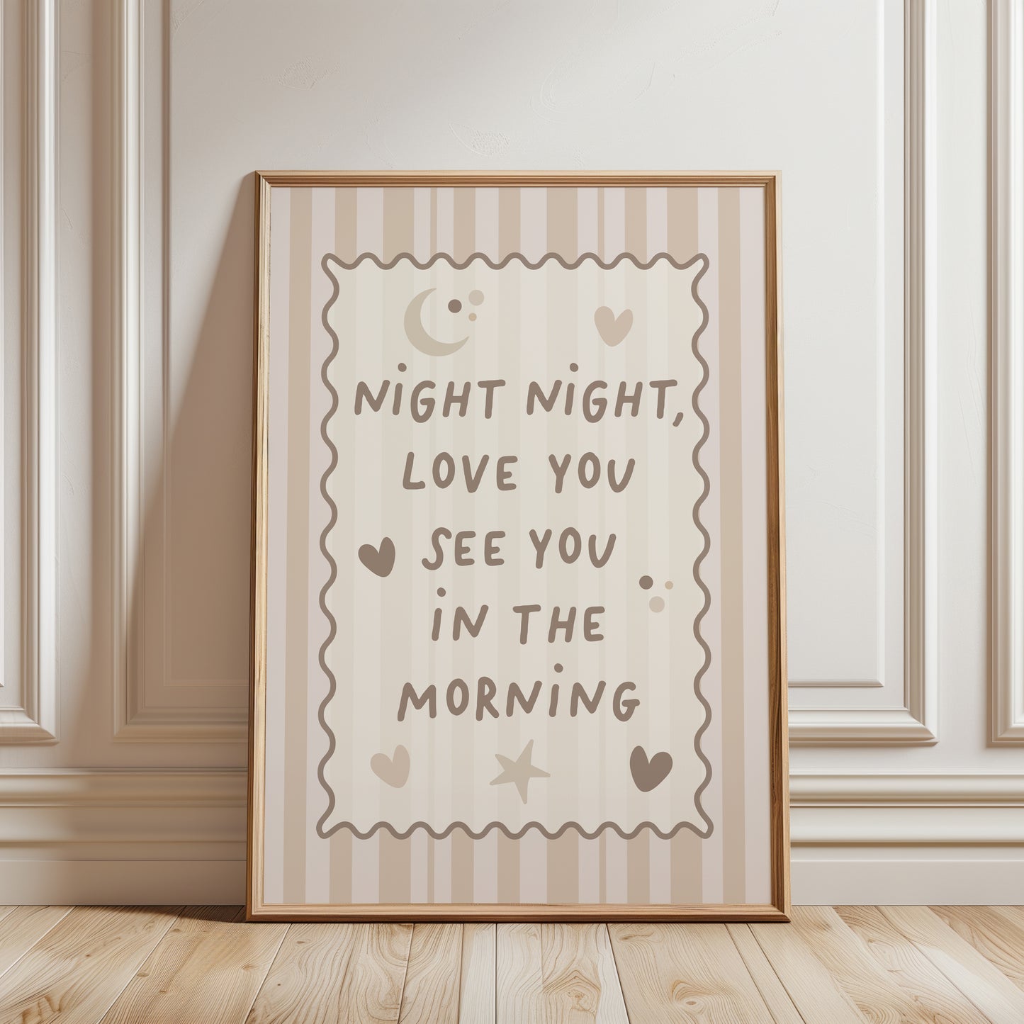 night night love you see you in the morning quote print