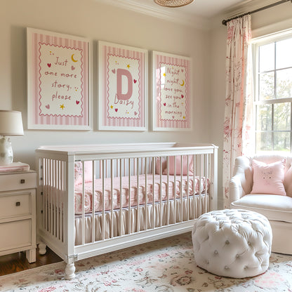 girls nursery decor in pink