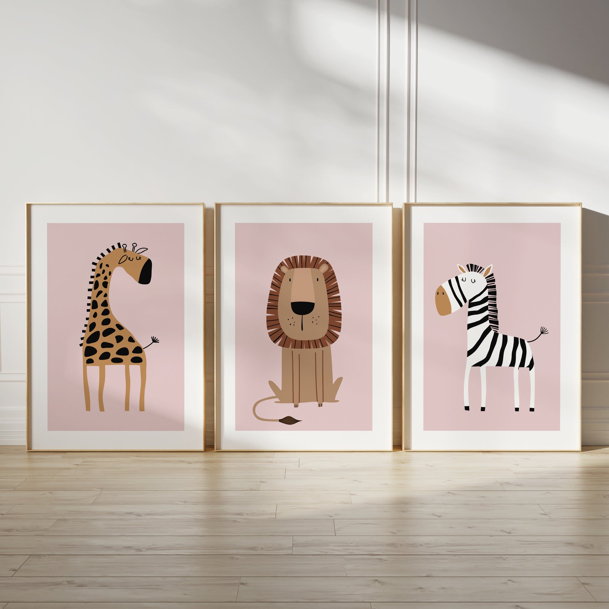 Girls pink safari animal prints