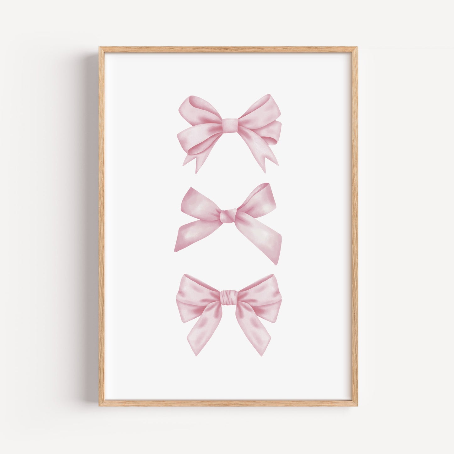 Set of 3 Girls Room Personalised Pink Bow Prints