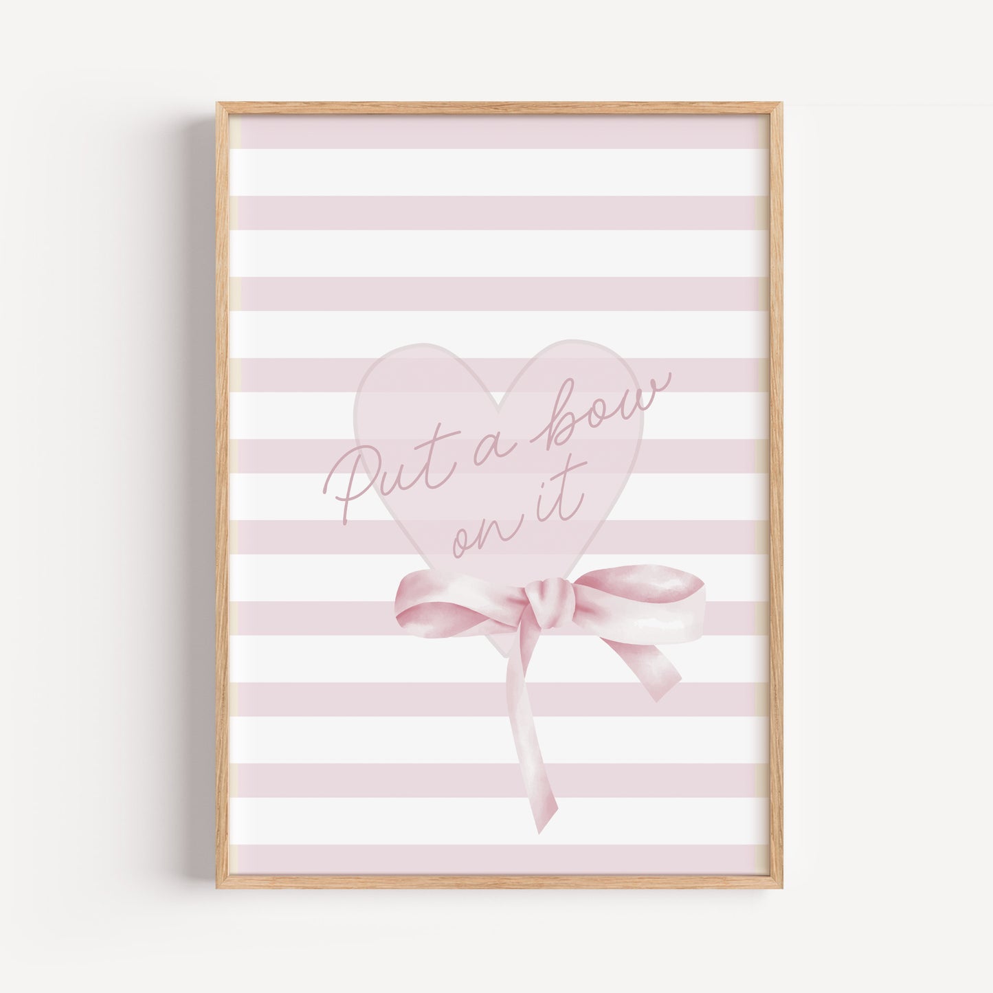 Set of 3 Girls Room Personalised Pink Bow Prints