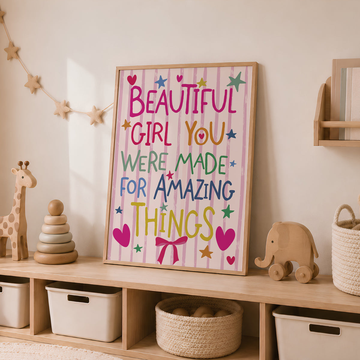 Beautiful Girl Print, Affirmation Wall Art