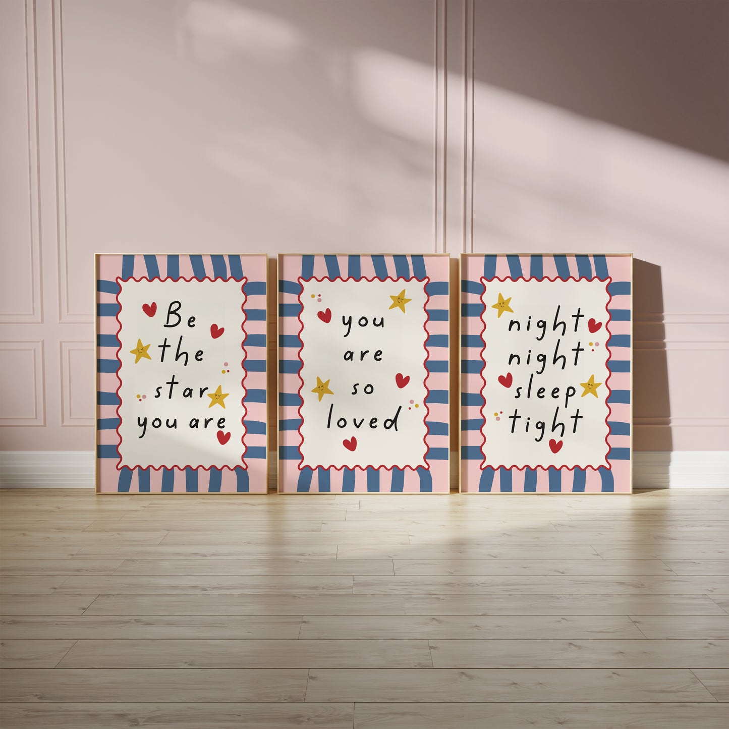 set of 3 girls room prints