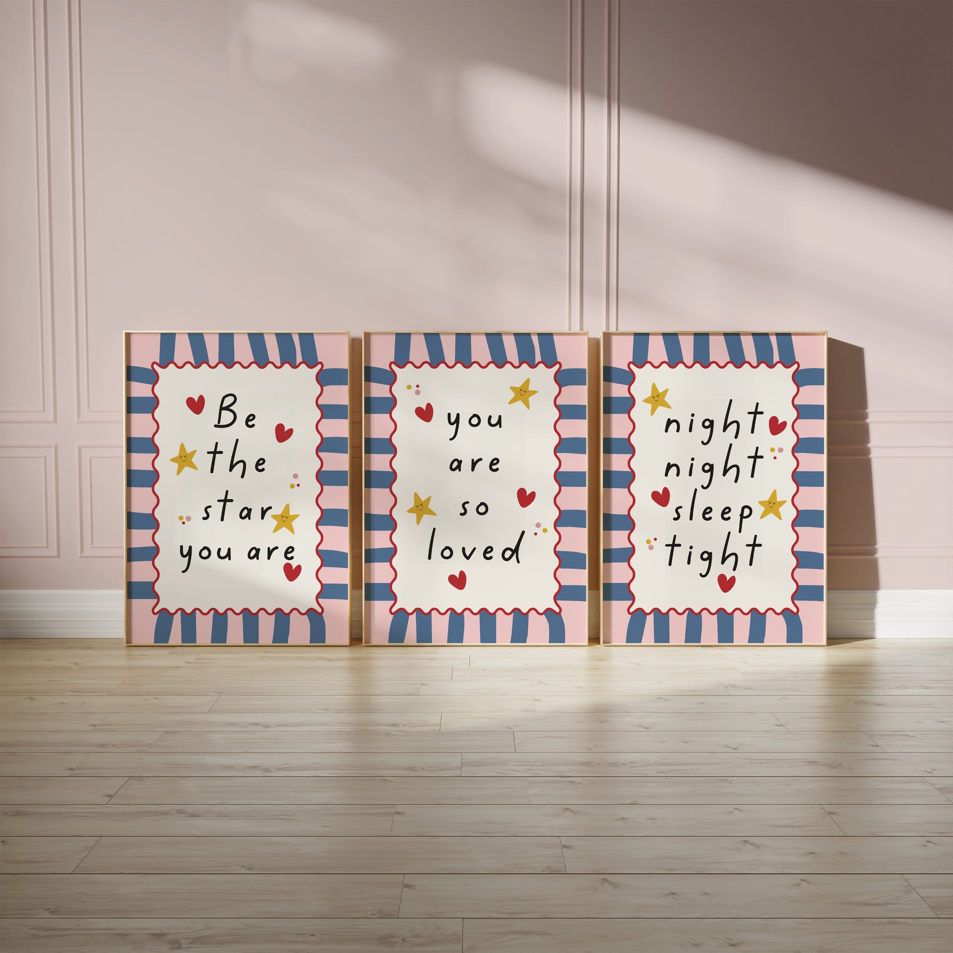 set of 3 girls room prints