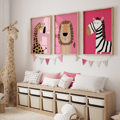girls room prints in hot pink