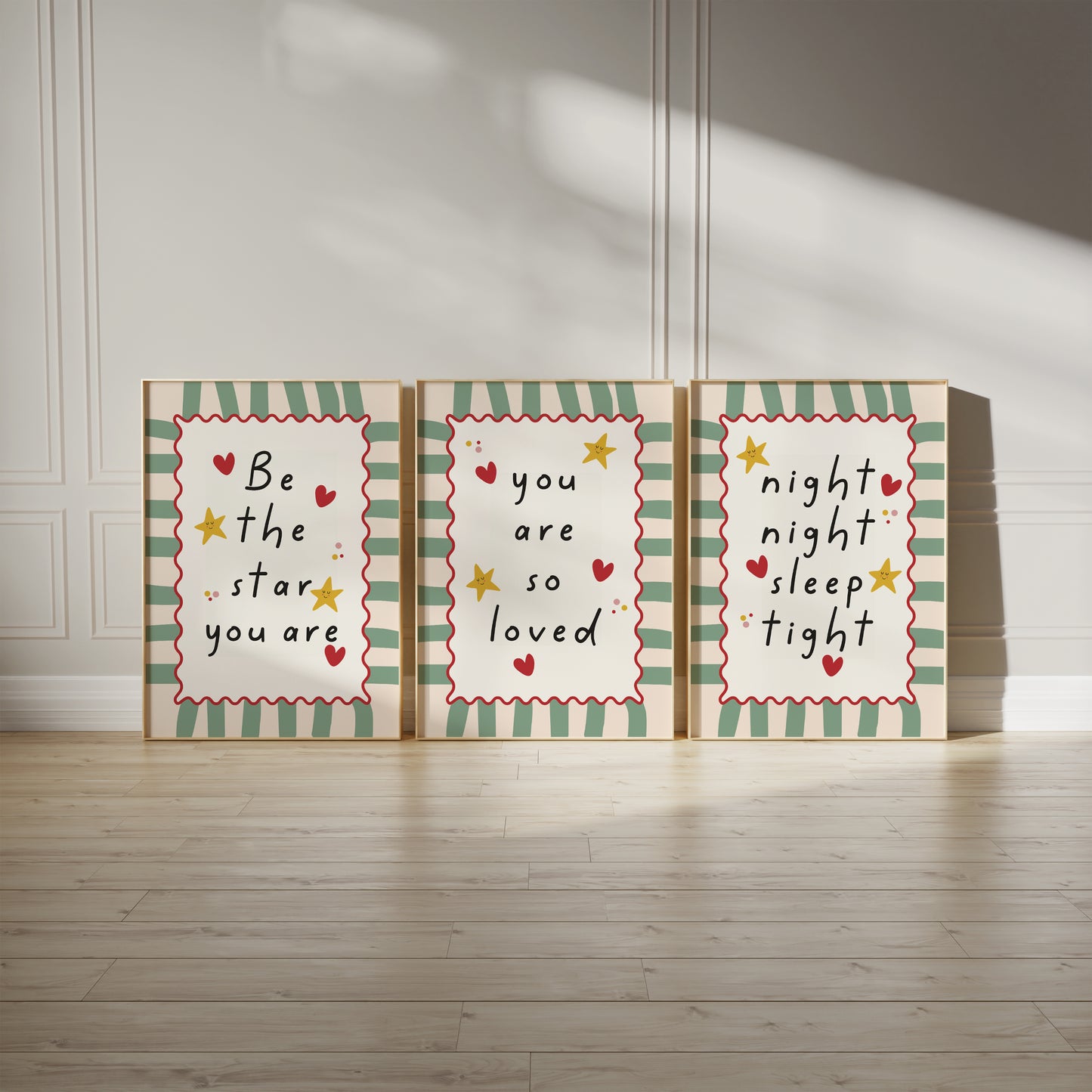 Girls sage green affirmation prints