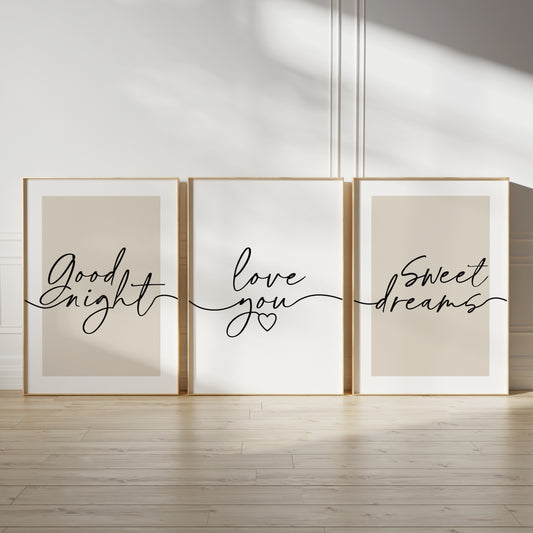 typography bedroom wall art prints