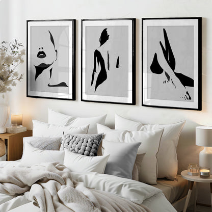 grey bedroom prints