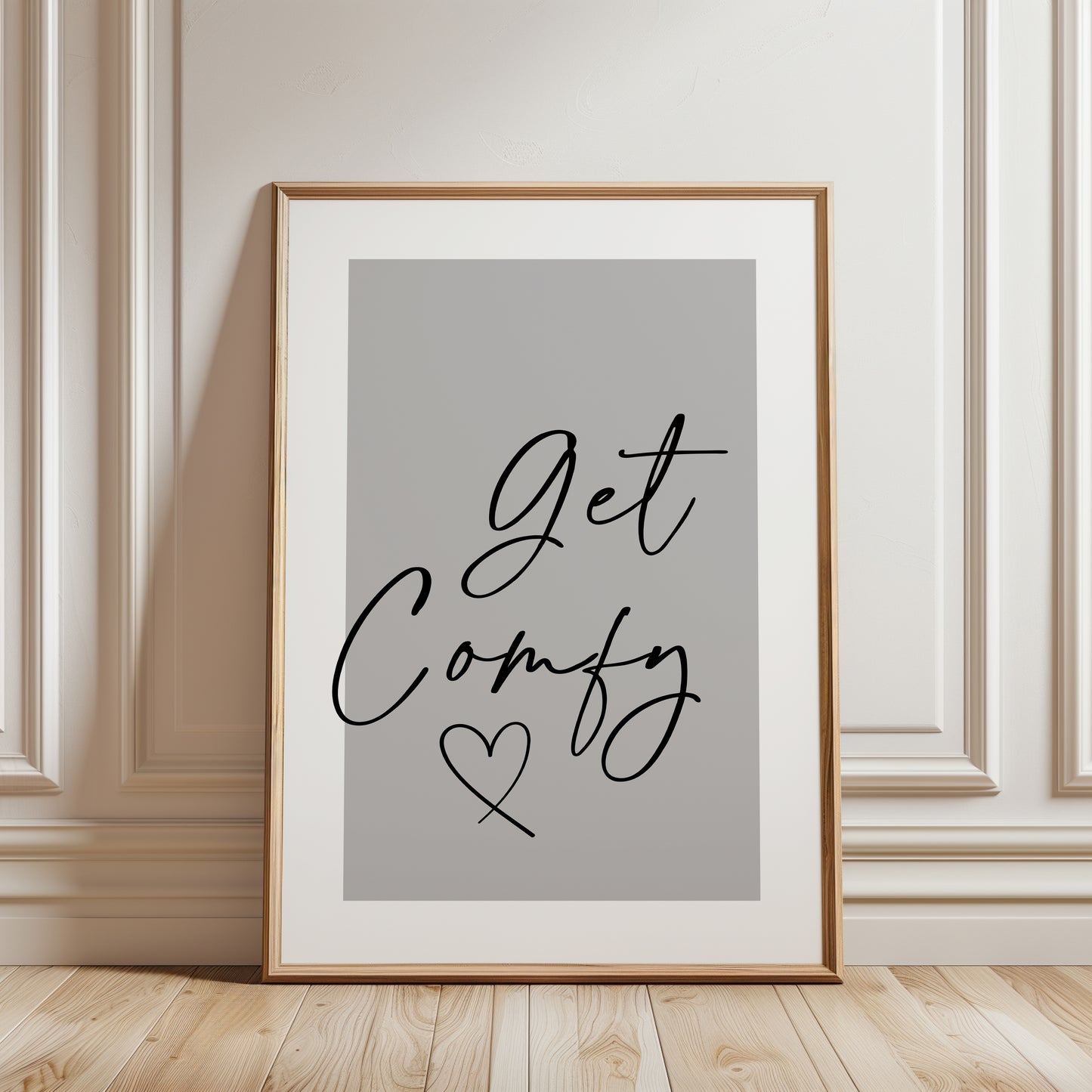 Set of 3 Bedroom Prints, Get Comfy, Sweet Dreams, Grey