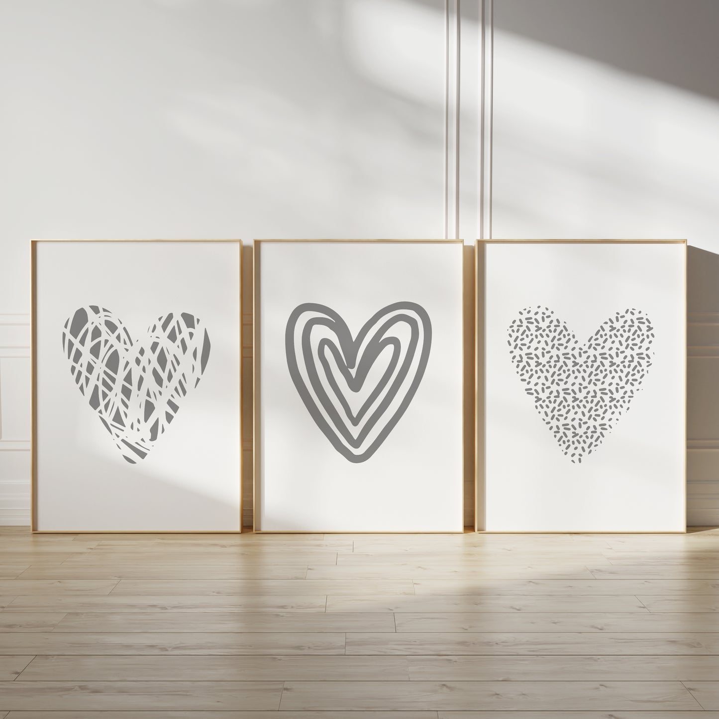 grey love heart bedroom wall art prints