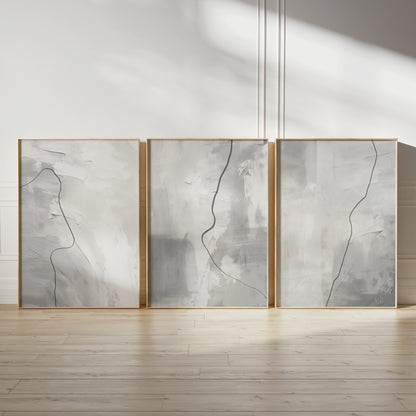 Grey minimalist abstract art
