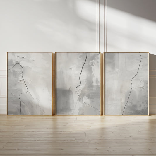 Grey minimalist abstract art