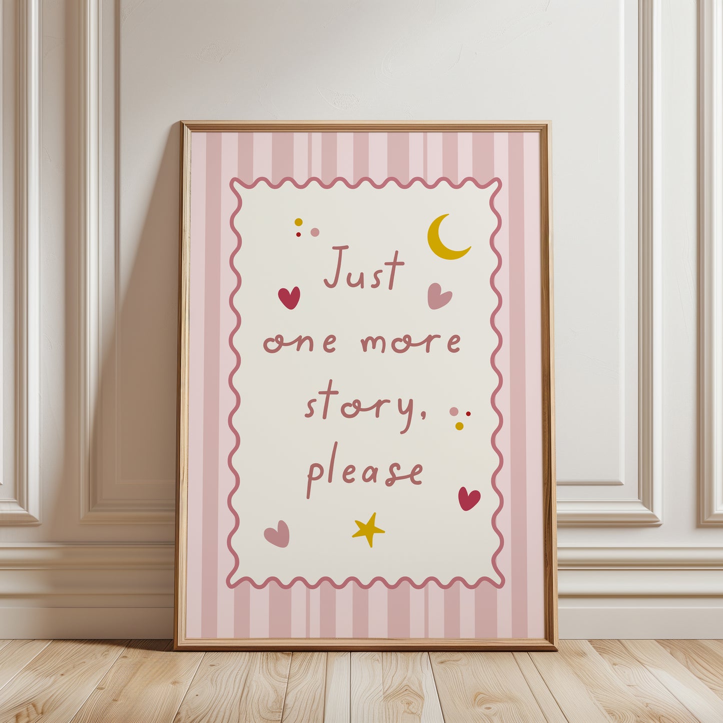 Set of 3 Girls Cute Wall Art Prints, Pink